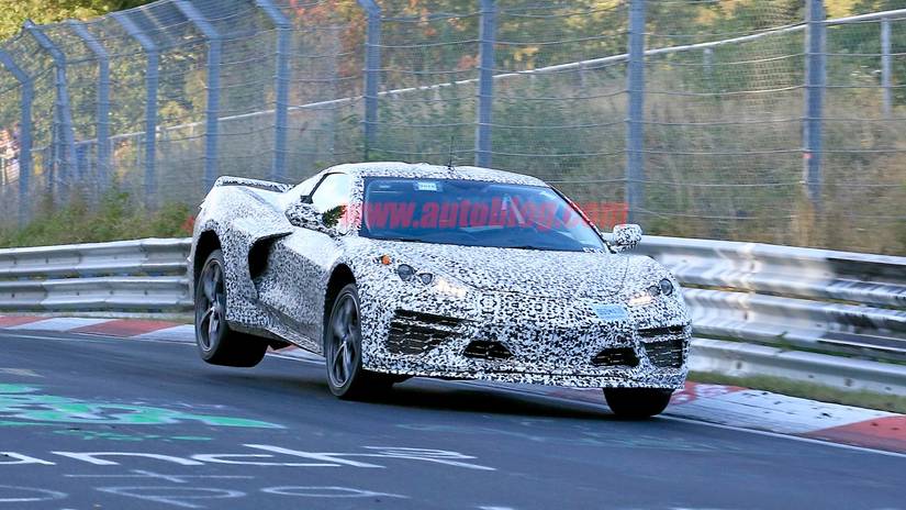 Mid-Engine Corvette Spotted With Its Back End In The Air While On ...