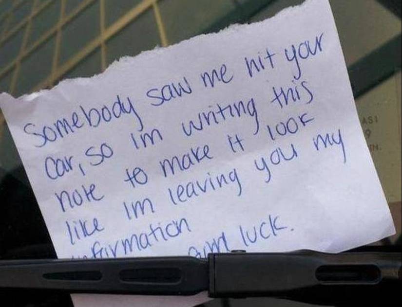 23 Of The Silliest Notes People Left On Cars