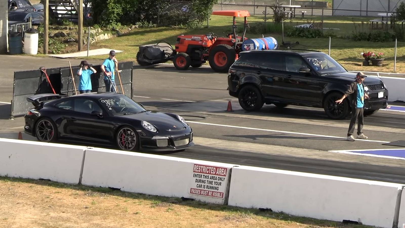 A Porsche 911 GT3 Takes On A Range Rover Sport SVR and Mercedes CLS500 ...