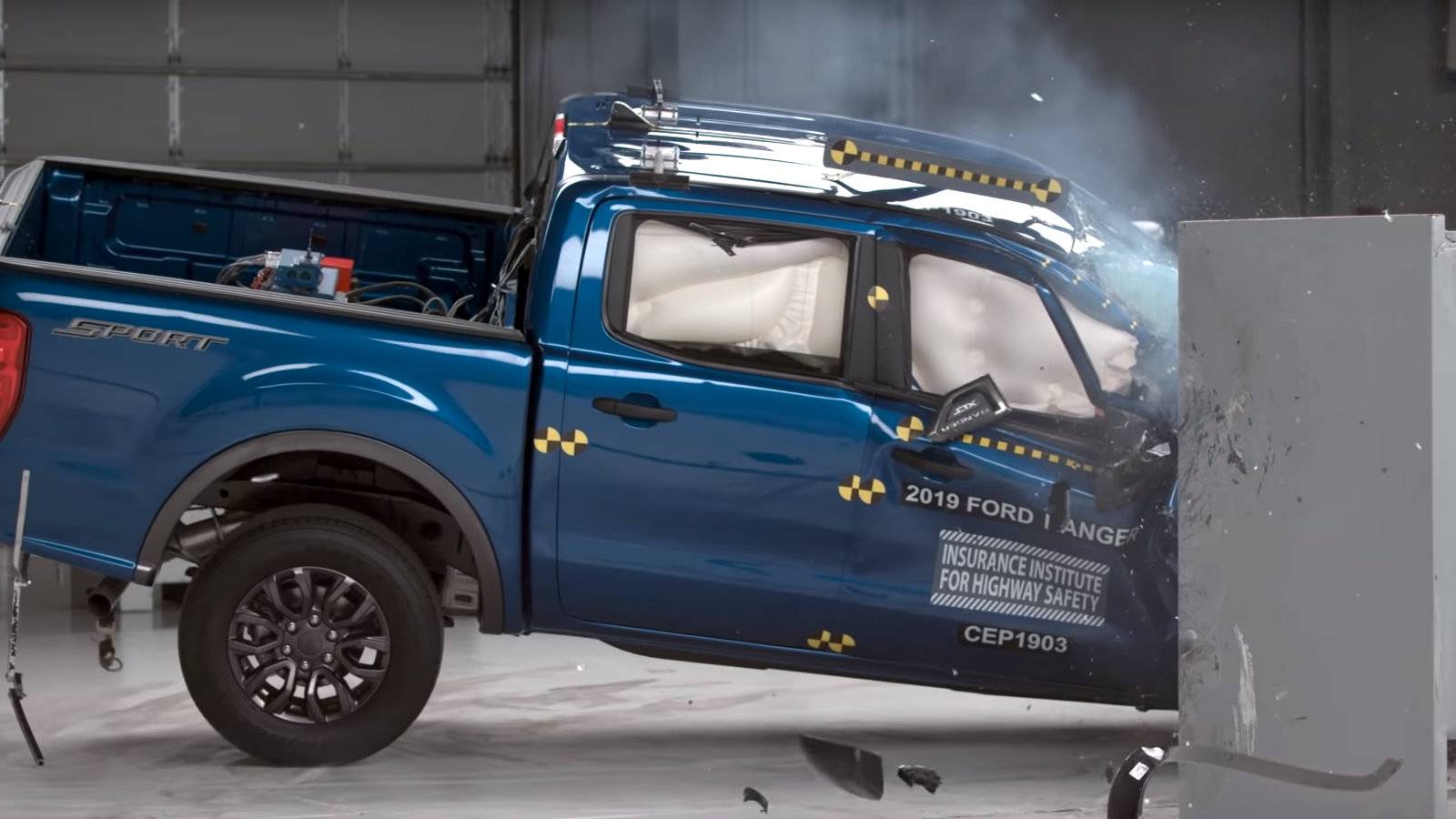 Watch Ford Ranger Crash Head-On In IIHS Testing