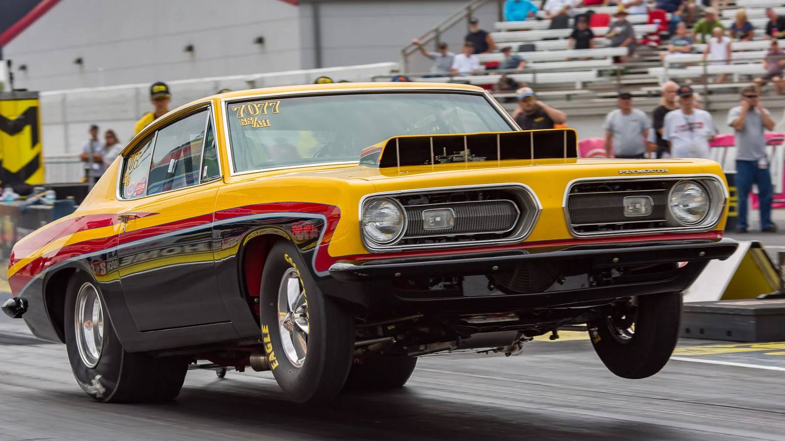 Bob Reed Racing Hemi-Powered 1968 Plymouth Barracuda SS/AH Drag Car In Focus