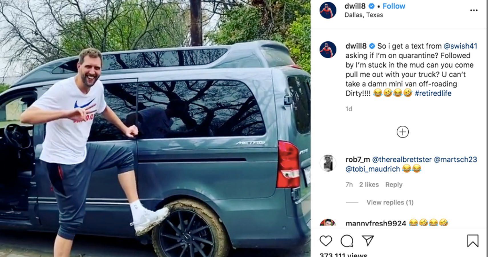  NBA Star Dirk Nowitzki Gets Minivan Stuck In Mud HotCars