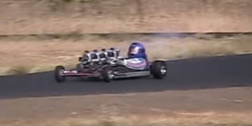 Tearing Up The Track In A Quad-Engine Drag Kart