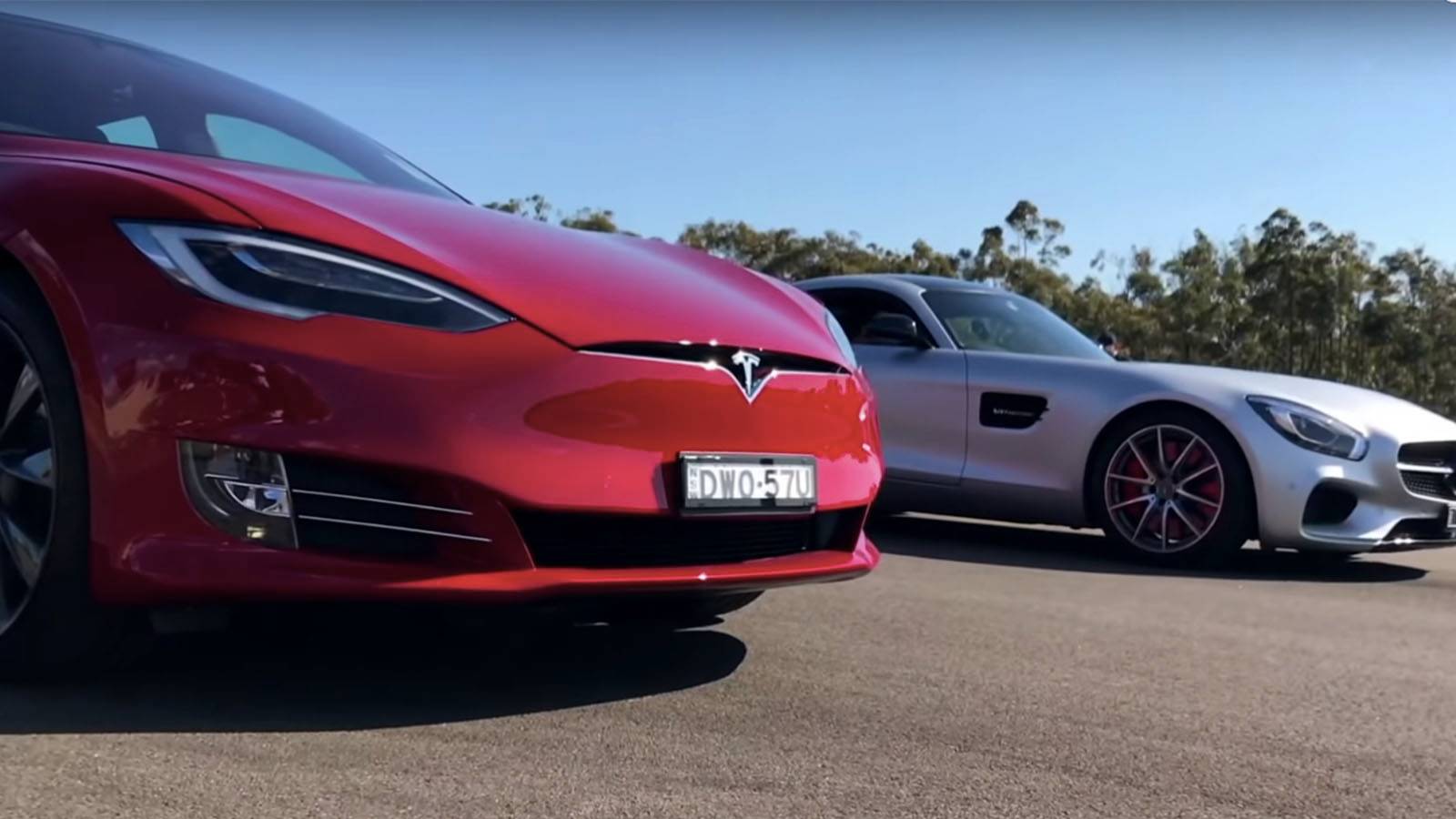 Drag Test: Mercedes-AMG GT S Takes On Tesla Model S