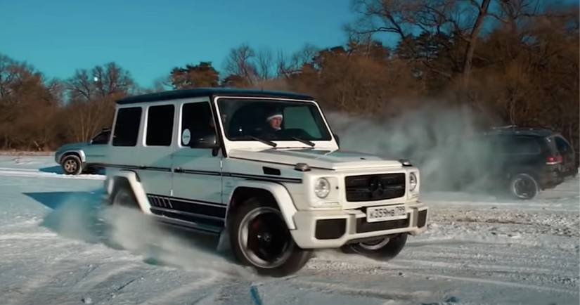 AMG G63 Vs Lexus LX Vs Touareg In Snowy Tug Of War