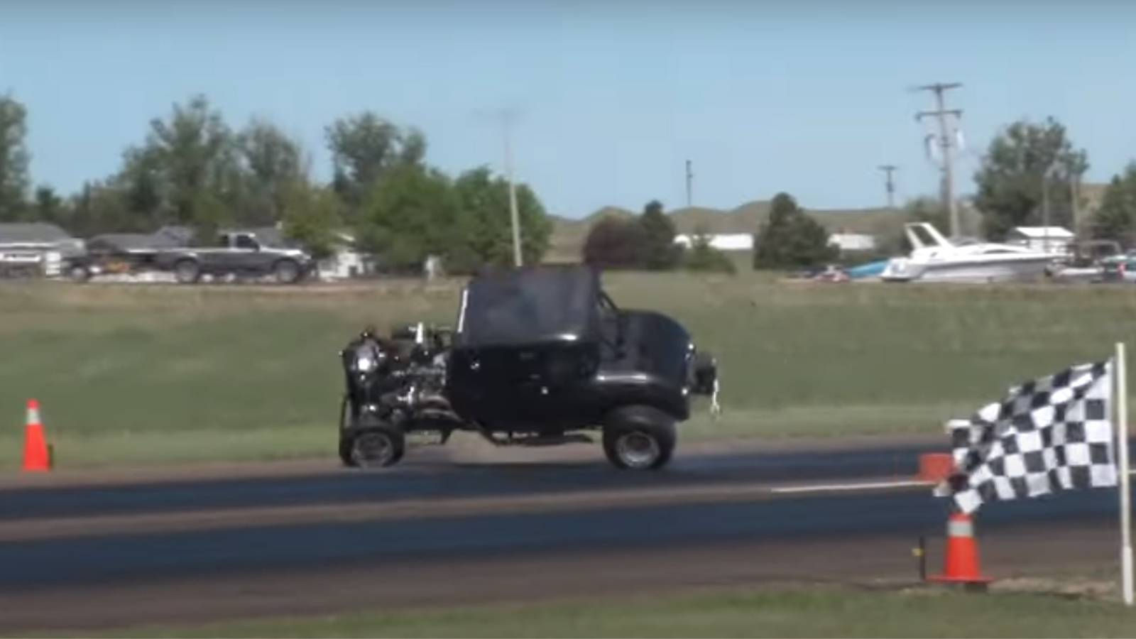 Driver Survives Rollover In Souped-Up Model A During Drag Race