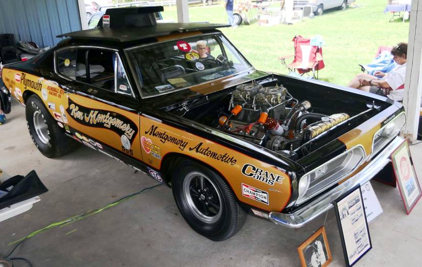 A 426 Hemi NASCAR sitting under a cover