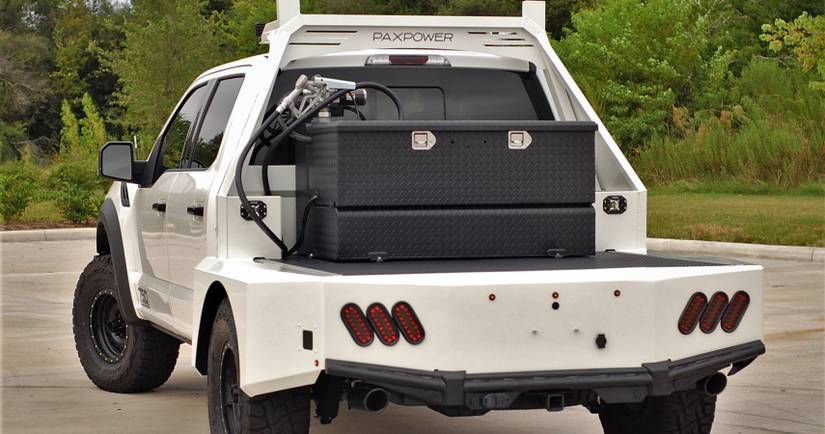 PaxPower Unveils Custom Flatbed Supercharged V8 Ford Raptor Conversion