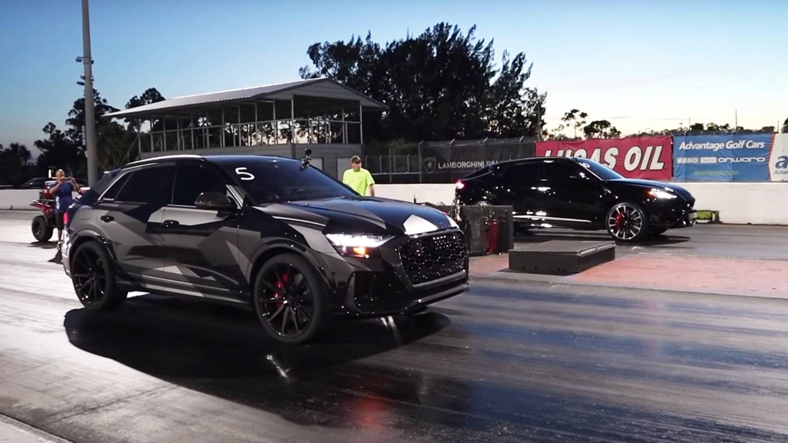 Q80 Racing Team Tuned Audi RS Q8 Drag Races Lambo Urus And Tesla Model X P100D