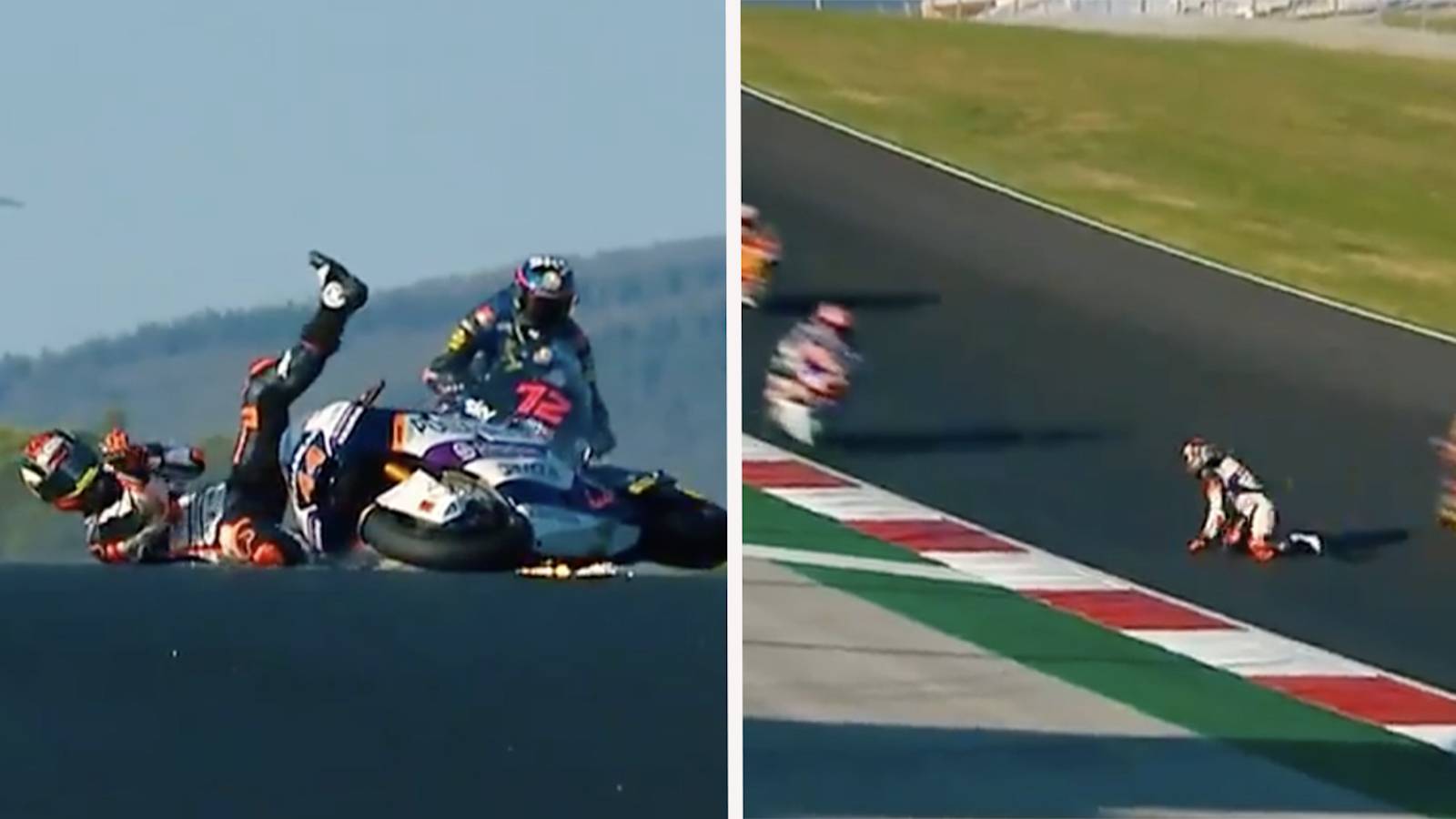 Watch This Moto GP Rider Narrowly Dodge Five Other Racers After Scary Crash