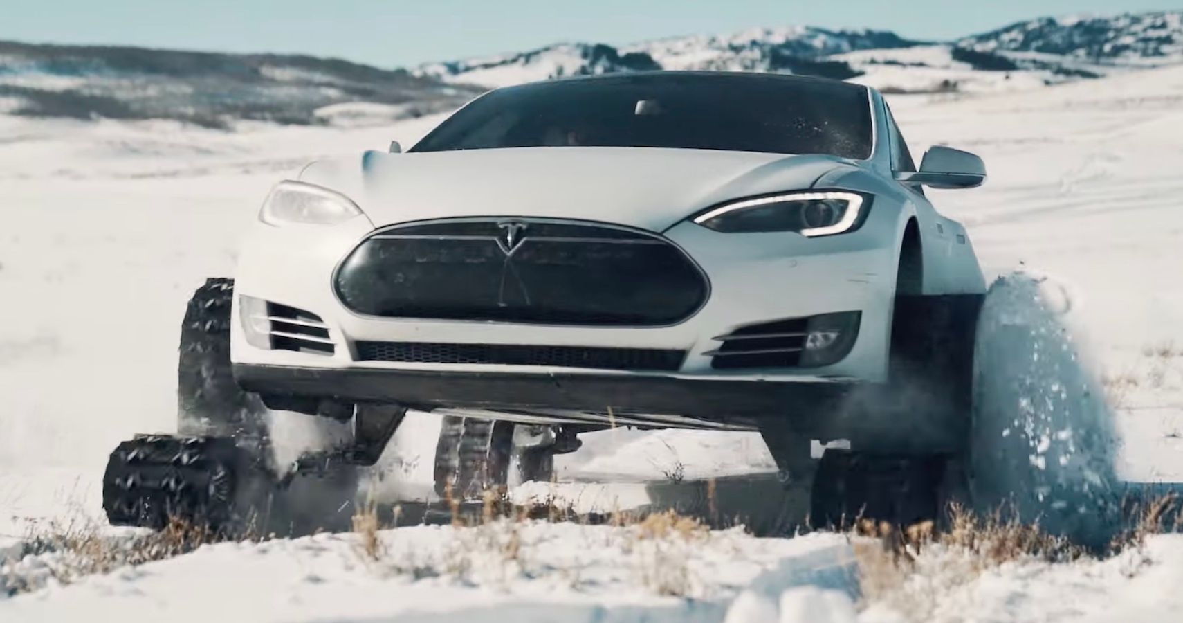 turns out the tesla model s is surprisingly good with snow tracks