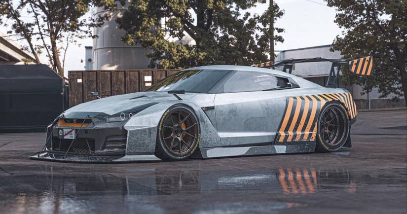 4 Door R35 Mid-Engined R35 Nissan GT-R Lets It All Hang Out