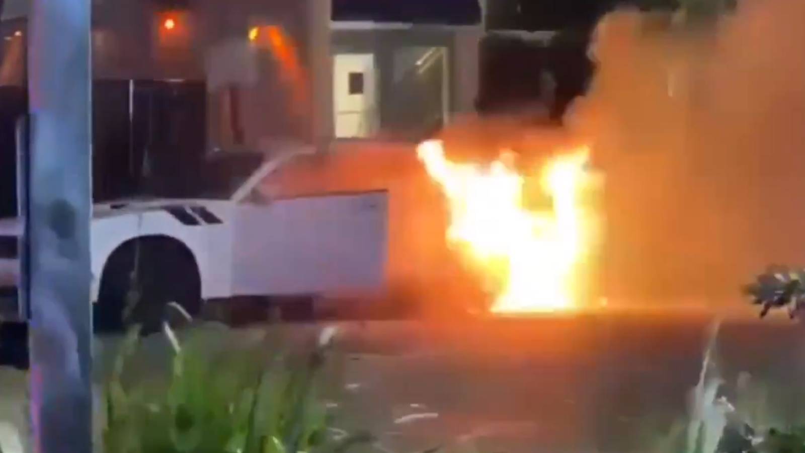 Watch: Dodge Challenger In Miami Catches On Fire