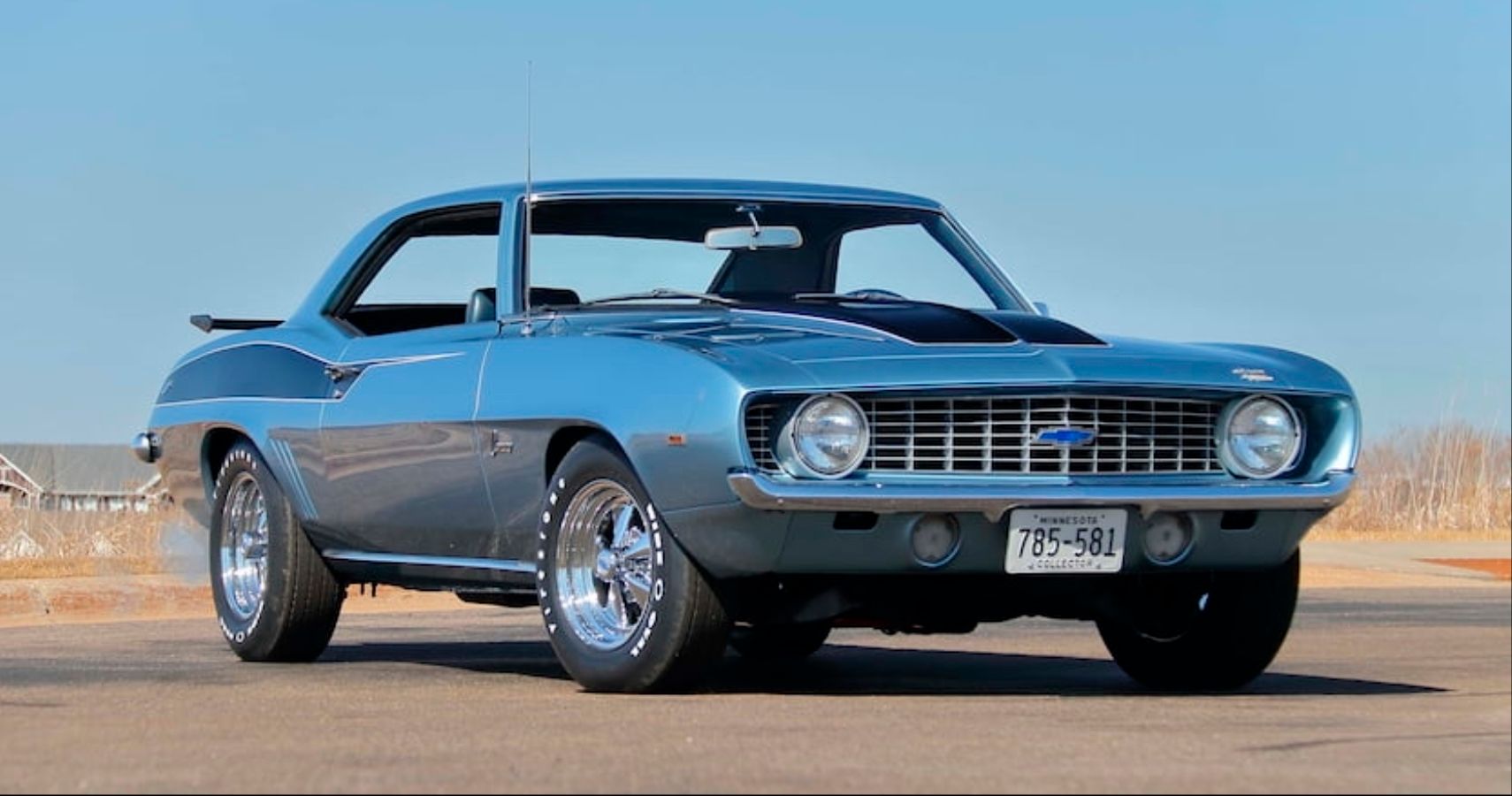 Maquette Voiture Chevrolet Camaro COPO 1969 1:18 Acme - Bleu, Portes Ouvrantes - Neuf