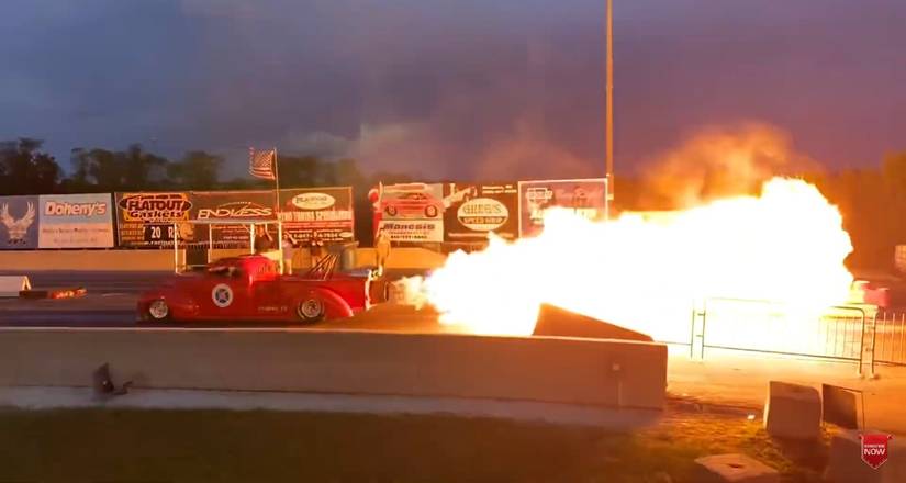 Watch This Rocket Truck Light Up The Drag Strip