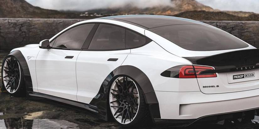 Model S Performance Rear Tesla Model S Gets Slick Widebody Rendering