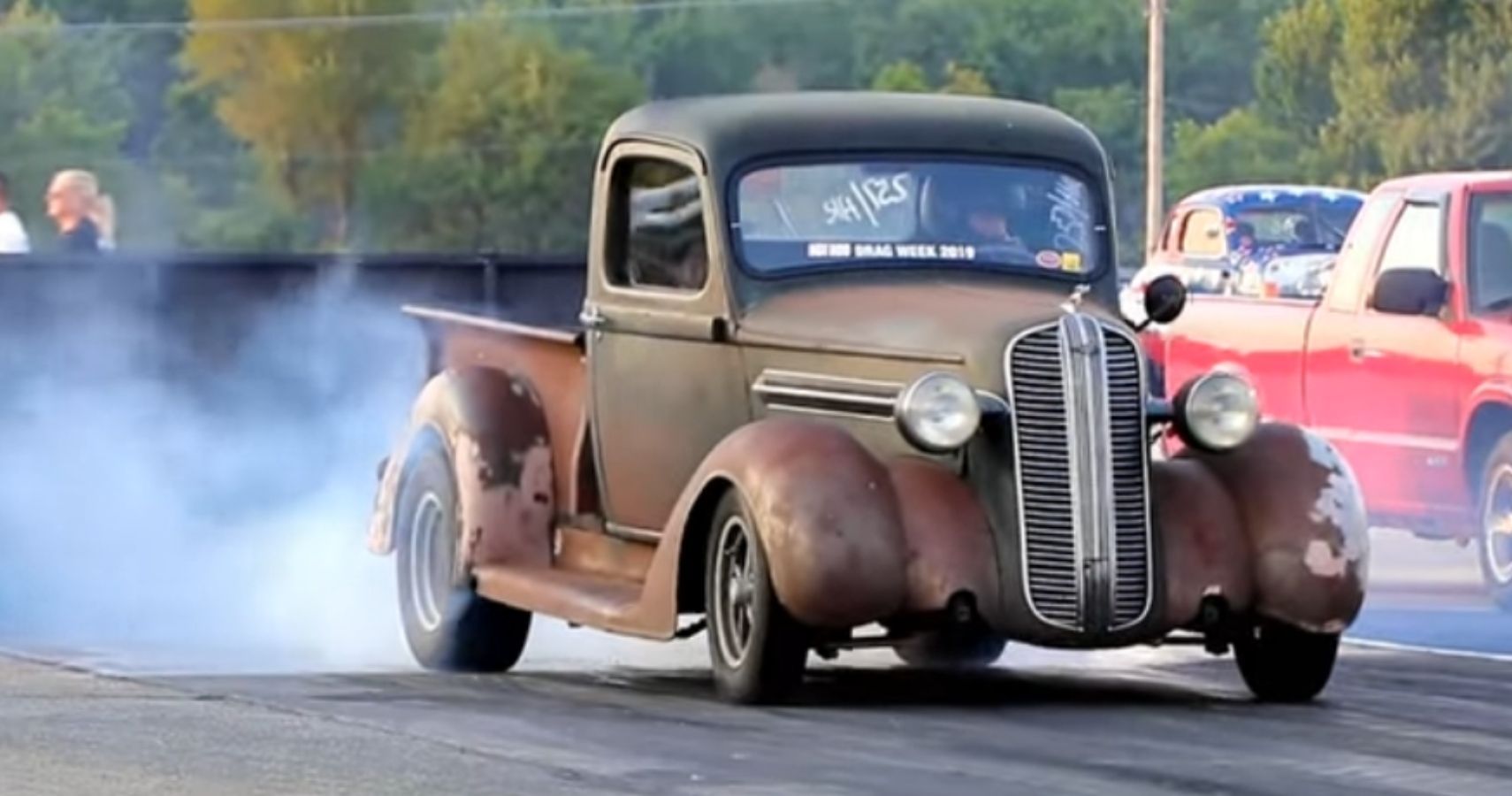 Watch This Classic Dodge Pickup Daily Driver Tear Up The Drag Strip, image size:1710x900