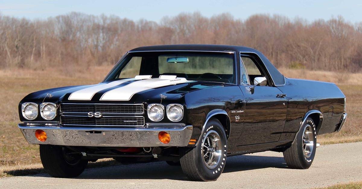 1970 Chevy El Camino SS 454 Hoodie - Black Unisex Automotive Pullover