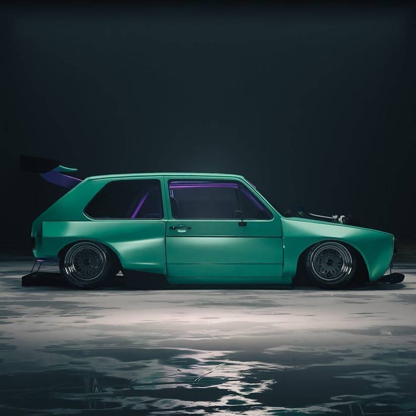 VW Golf GTI Rendering Side View