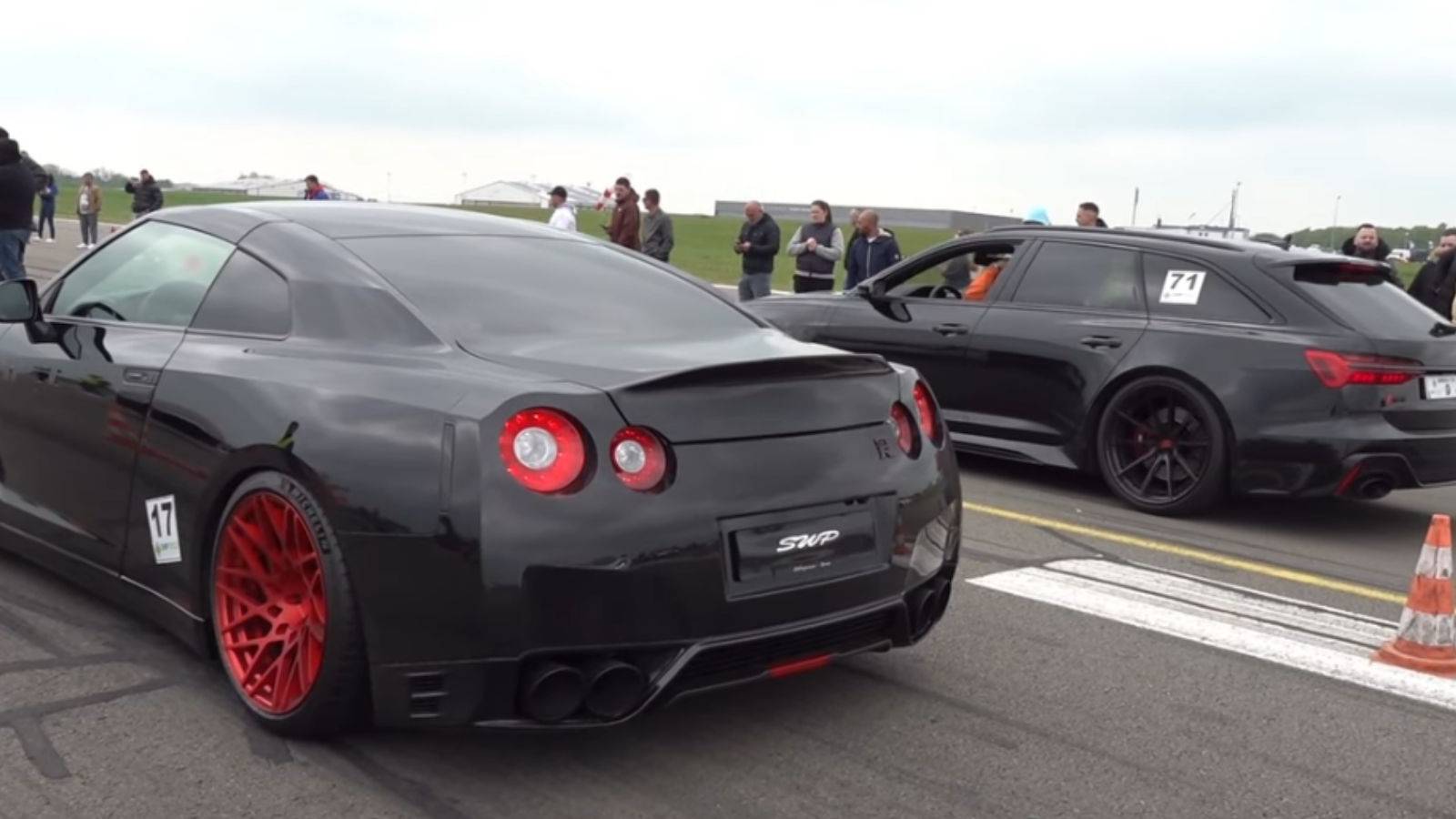 830 HP Nissan GTR R35 Takes On 825 HP Audi RS6 Avant C8 At The Track