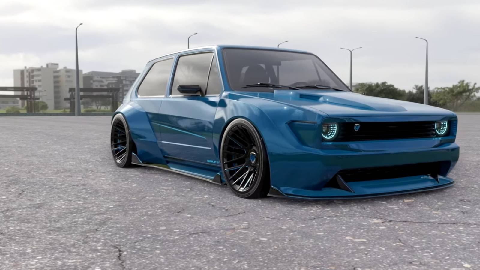 This Volkswagen Golf 1 R500 Gets Serious With A Widebody Kit In Rendering