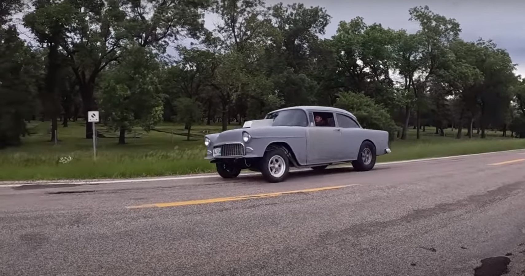Check Out The Incredible Exhaust Roar Of This 1955 Chevrolet Bel