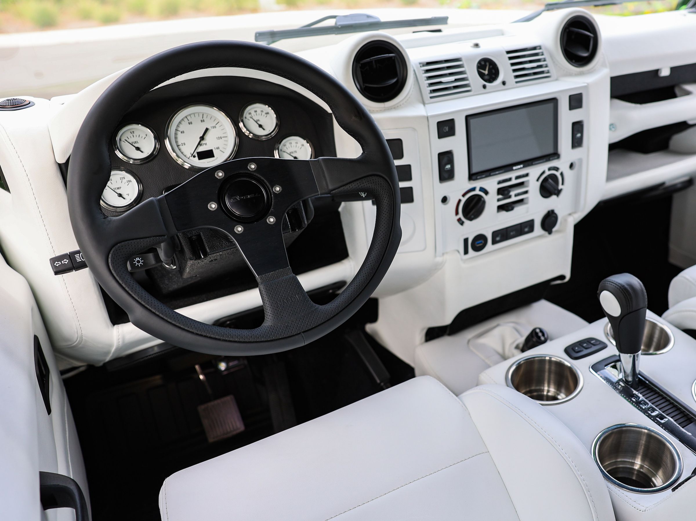 E.C.D. Automotive Design Project Naw Interior White Leather Dash