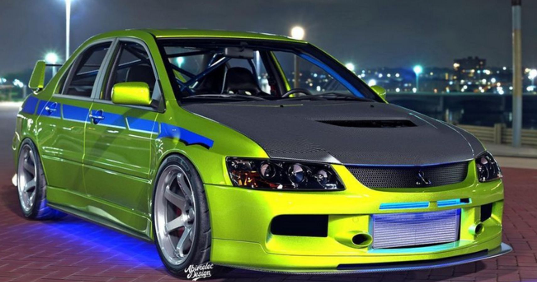 Paul Walker's Mitsubishi Evolution VII Render From 2 Fast