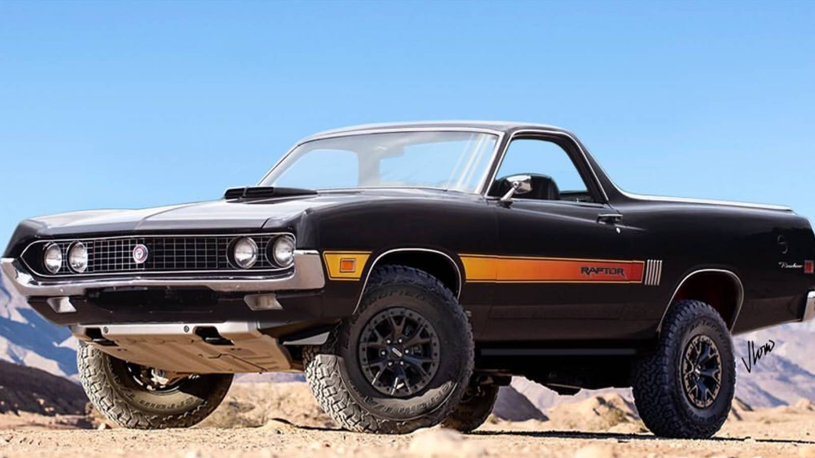 Look At The Tires On This Incredible Ford Ranchero Raptor