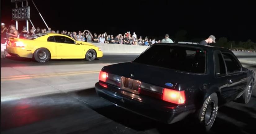 Mustard Drag Racing Modified Mustang Drag Racing Madness As BoostedGT And Chuck Seitsinger ...