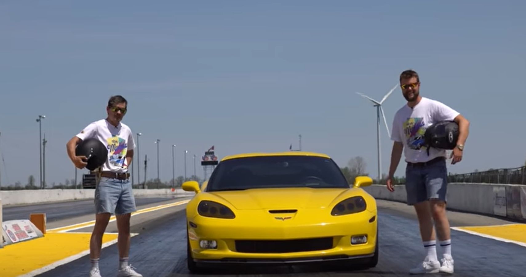 2006 Yellow C6 Chevrolet Corvette Z06 at the drag strip with TheStraightPipes