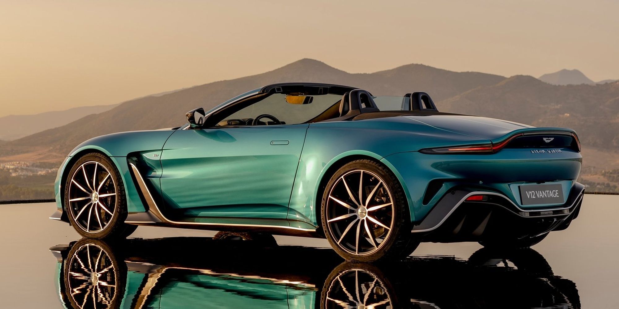 Aston Martin V12 Vantage Roadster Rear Quarter Teal