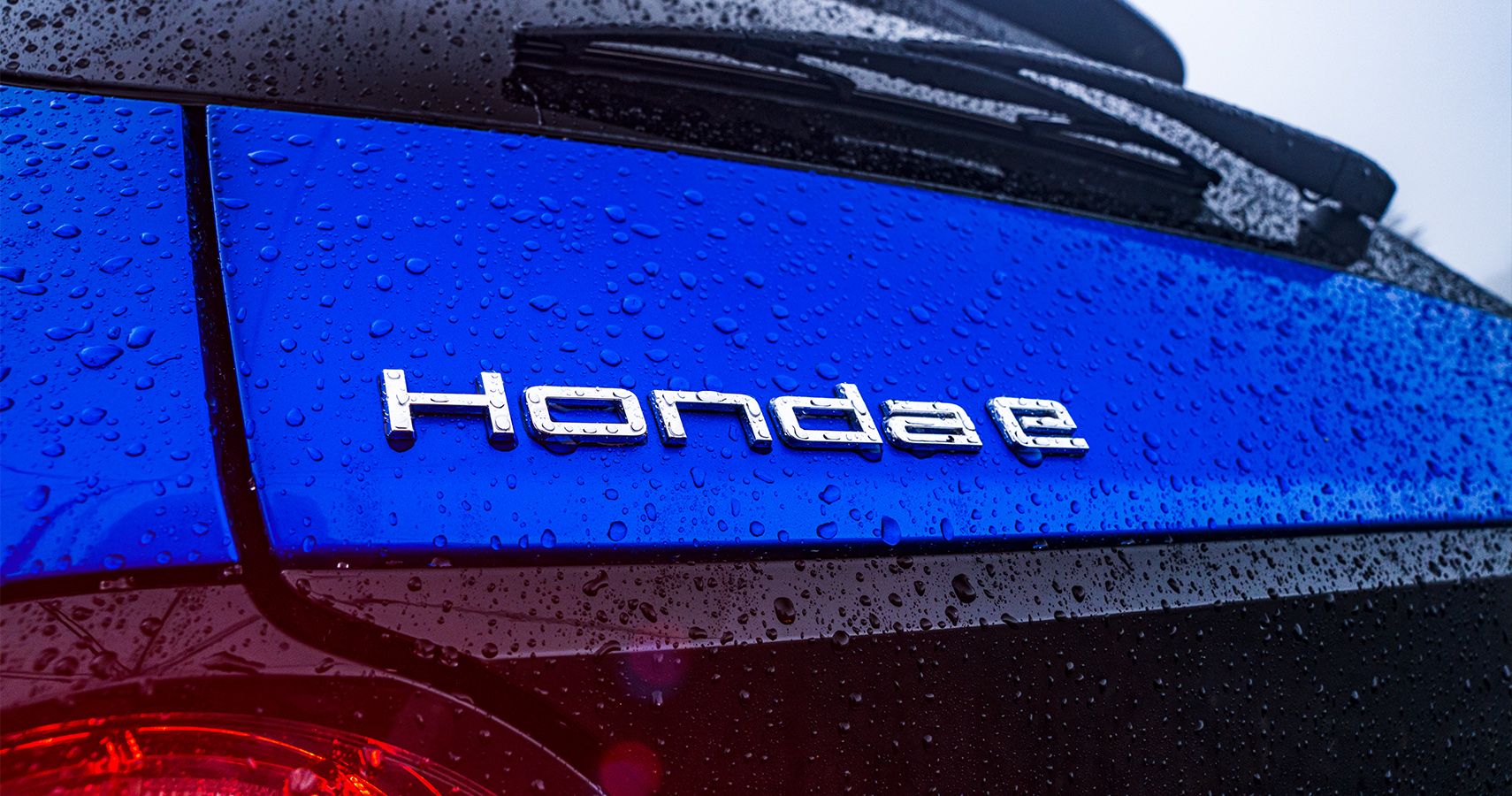 Honda e rear badge close-up