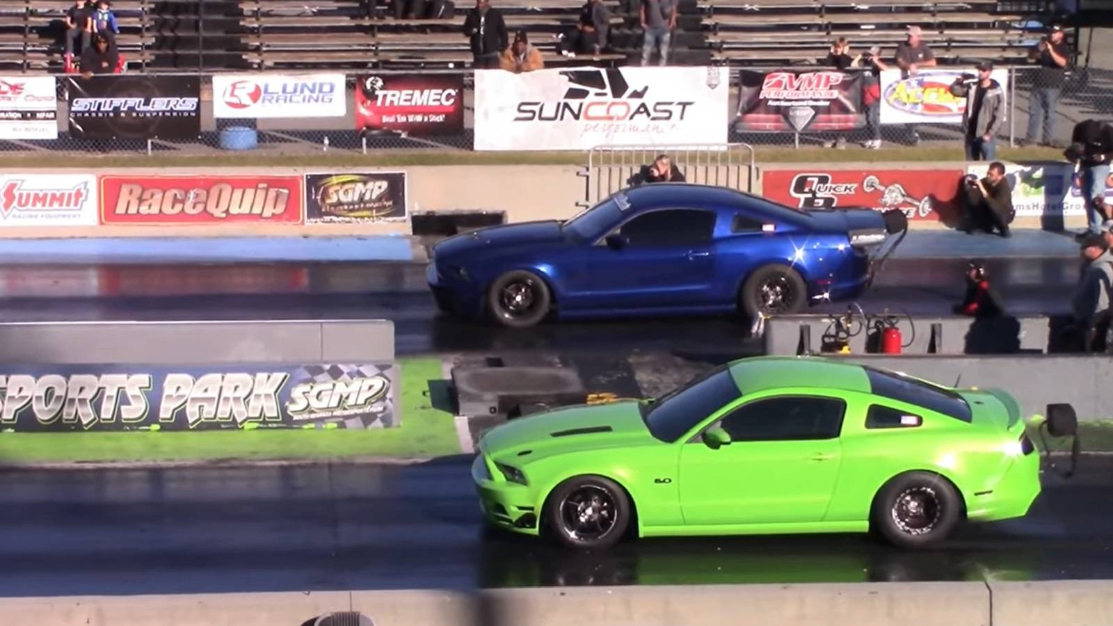 Mustard Drag Racing Blink And You Might Miss It: Ford Mustangs With 2,000 HP Hit The Drag Strip