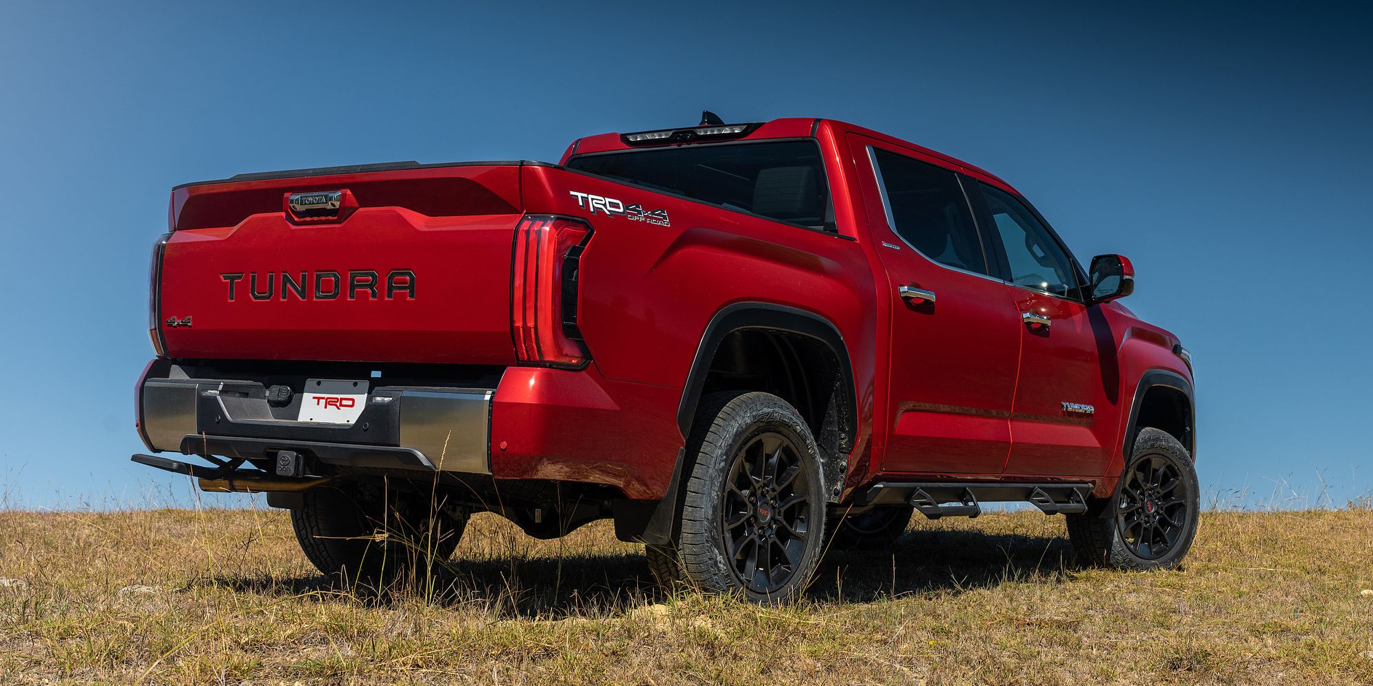 2023 Toyota Tundra Lift Kit Rear Right Quarter Supersonic Red