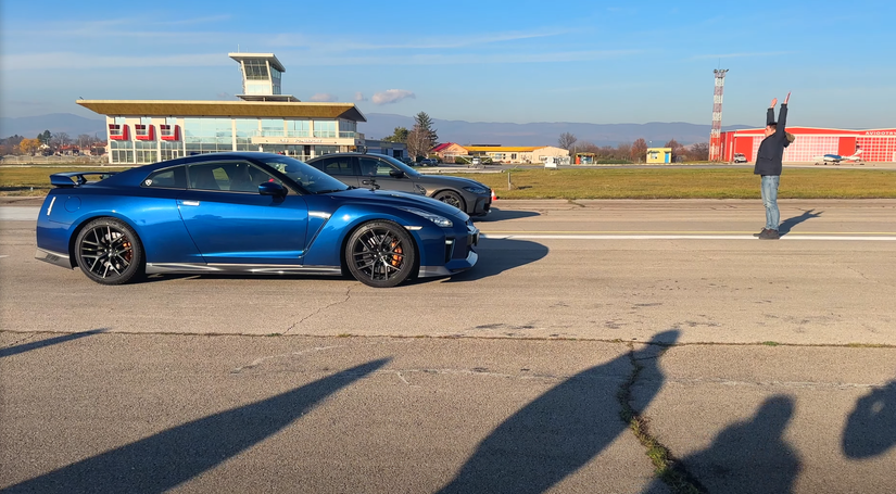 Watch This Epic Drag Race Between A Tuned Nissan GTR And BMW M3
