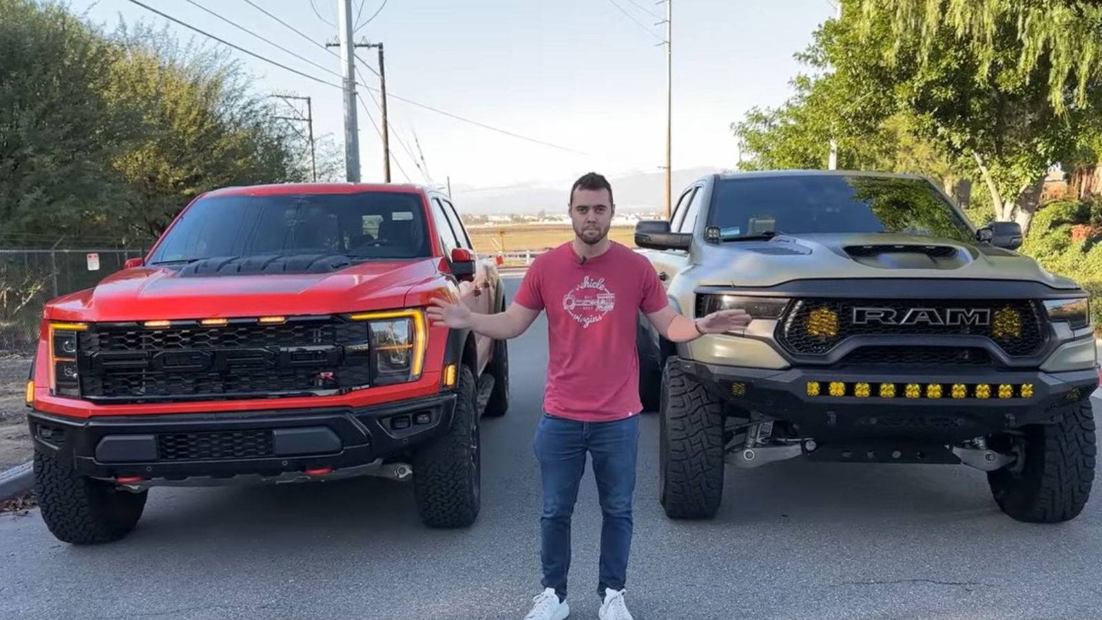 Here's A Race Between The Ram TRX And Ford Raptor R To Determine Which ...