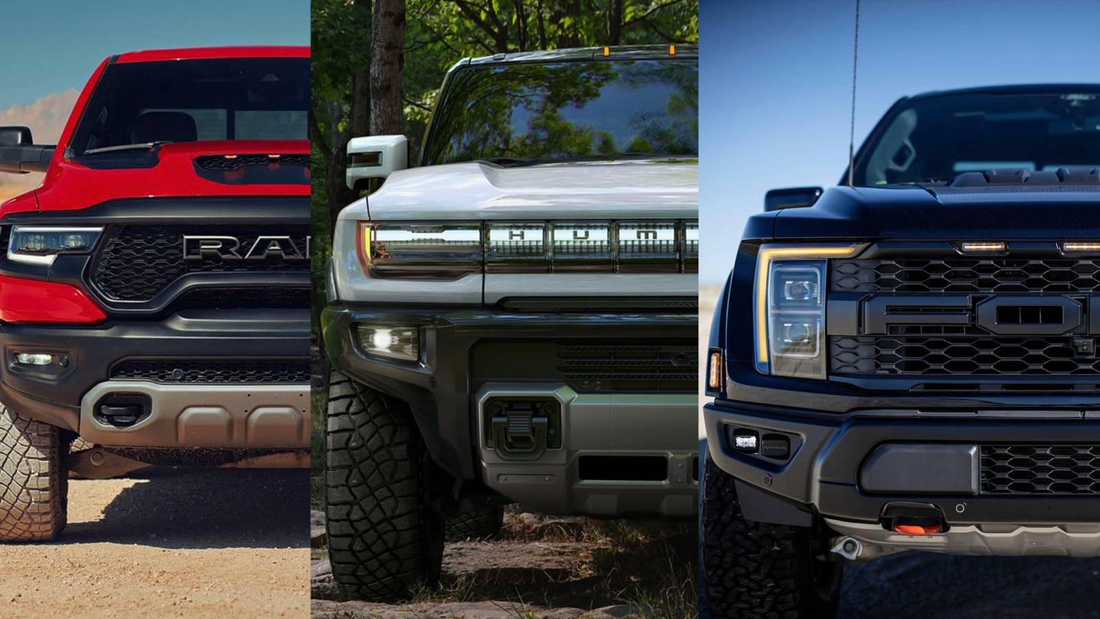 Drag Race Settles Hummer EV Vs Ford Raptor R, Ram TRX Debate On Which ...