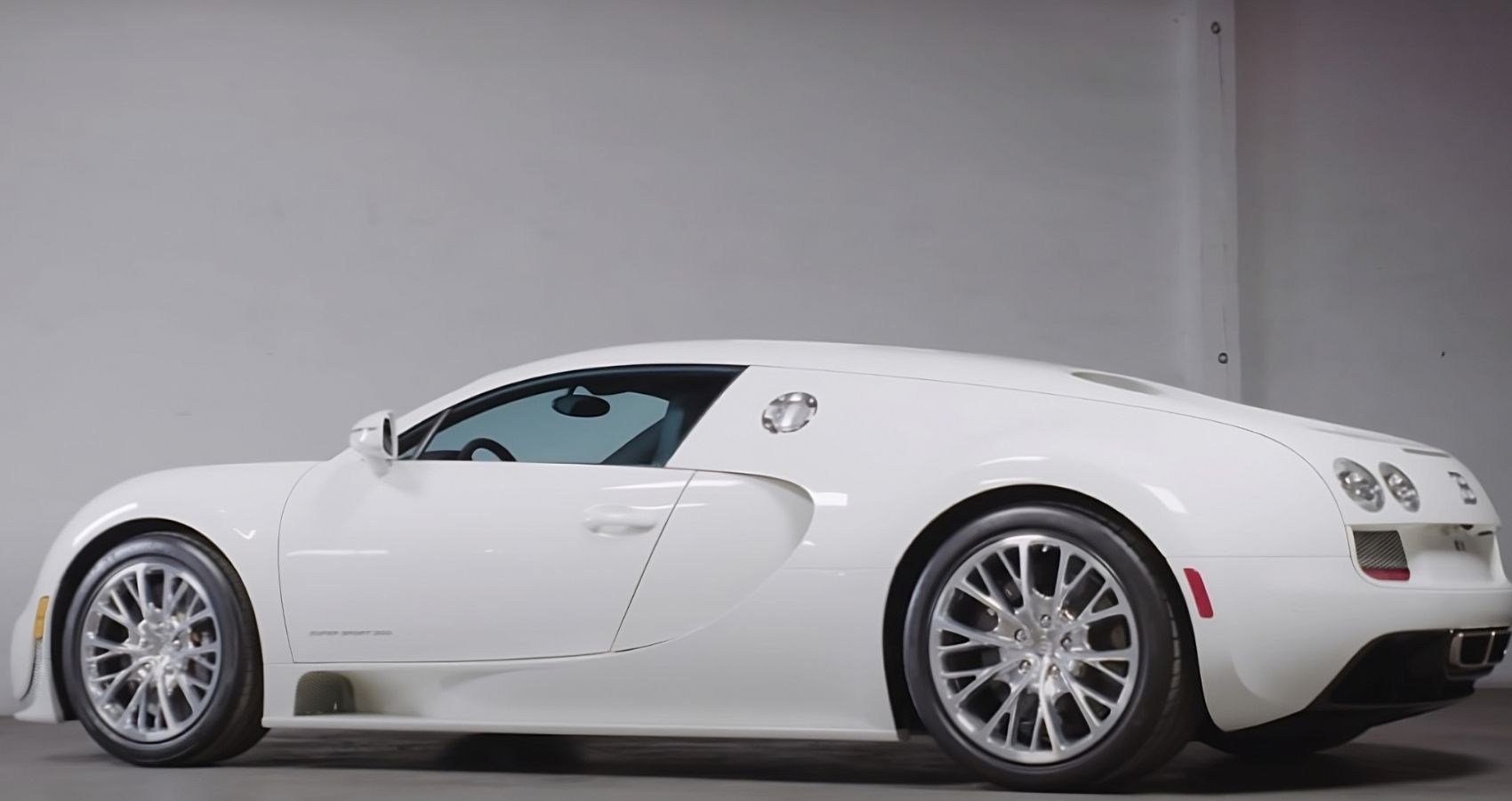 White Bugatti Veyron In A Warehouse