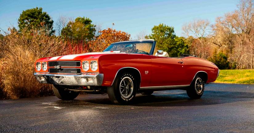 A red 1970 Chevrolet Chevelle SS 454 LS6 Convertible