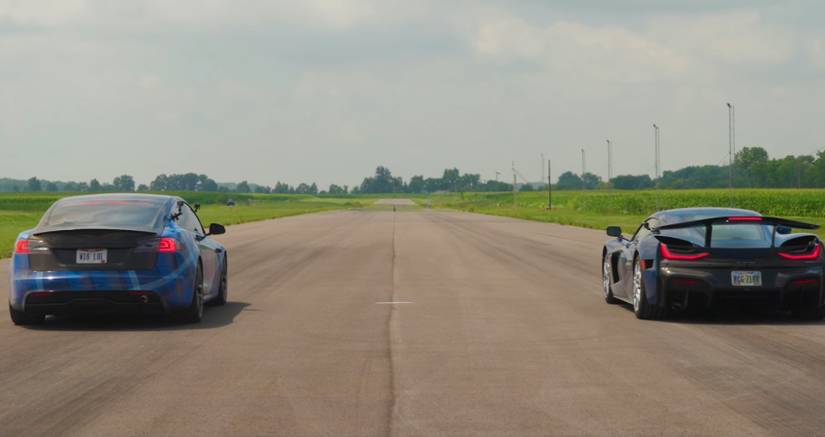 Fastest Bugatti Model Rimac Nevera Vs Bugatti Chiron SuperSport Vs Tesla Model S Plaid In A ...