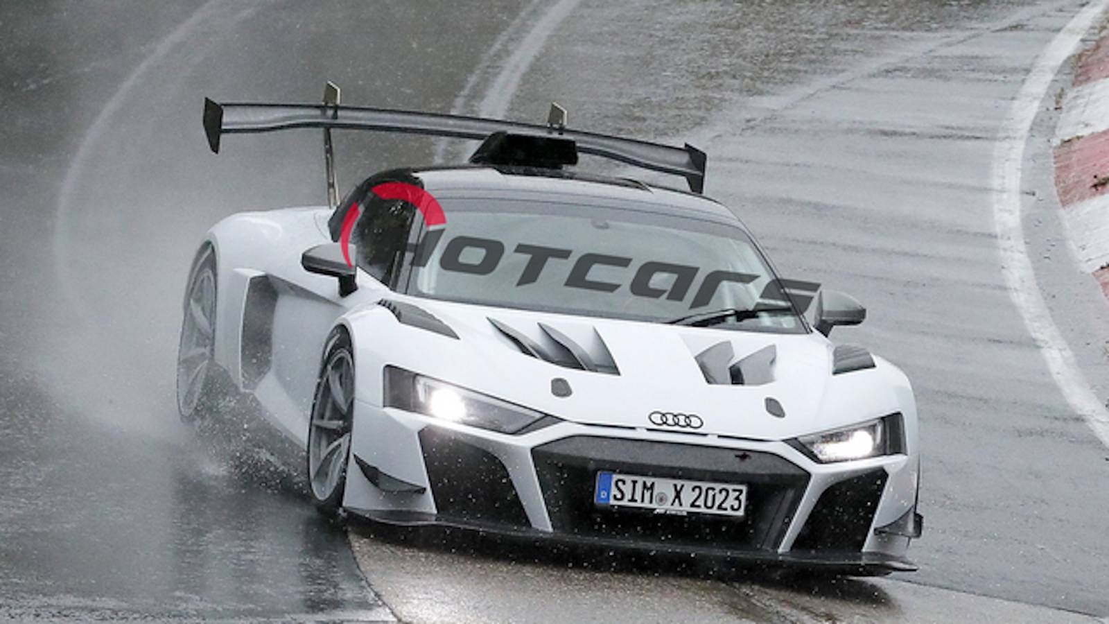 Spied: Audi R8 GT3 By Scherer Ripping Around The Ring In The Rain