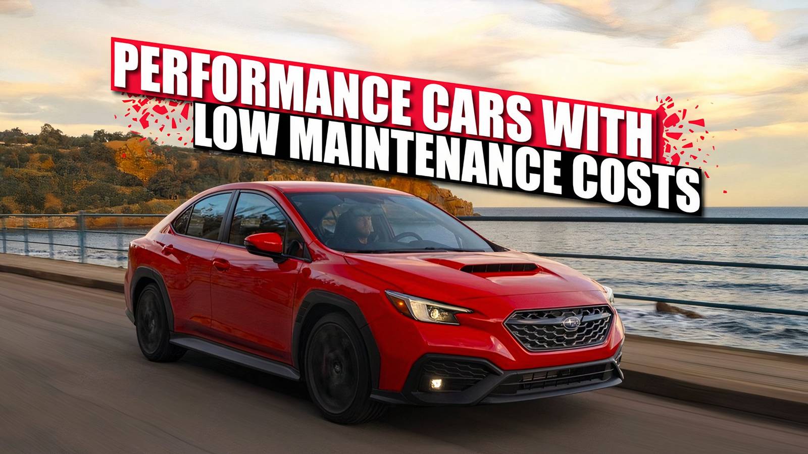 A dynamic scene implying performance without the chaos of expensive repairs, reflecting the appeal of low-maintenance hatchback ownership