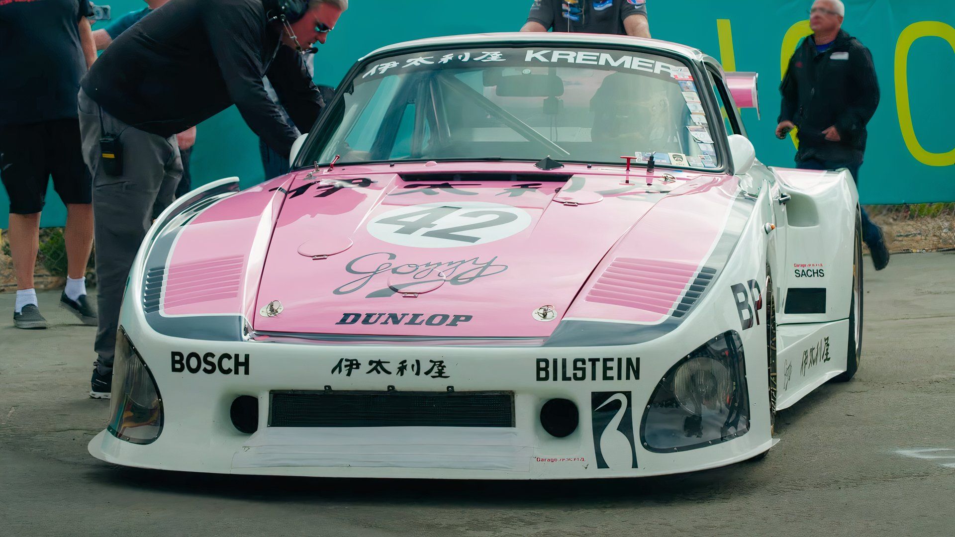 Porsche 935 Gozzy Kremer Laps Laguna Seca Raceway Spitting Flames