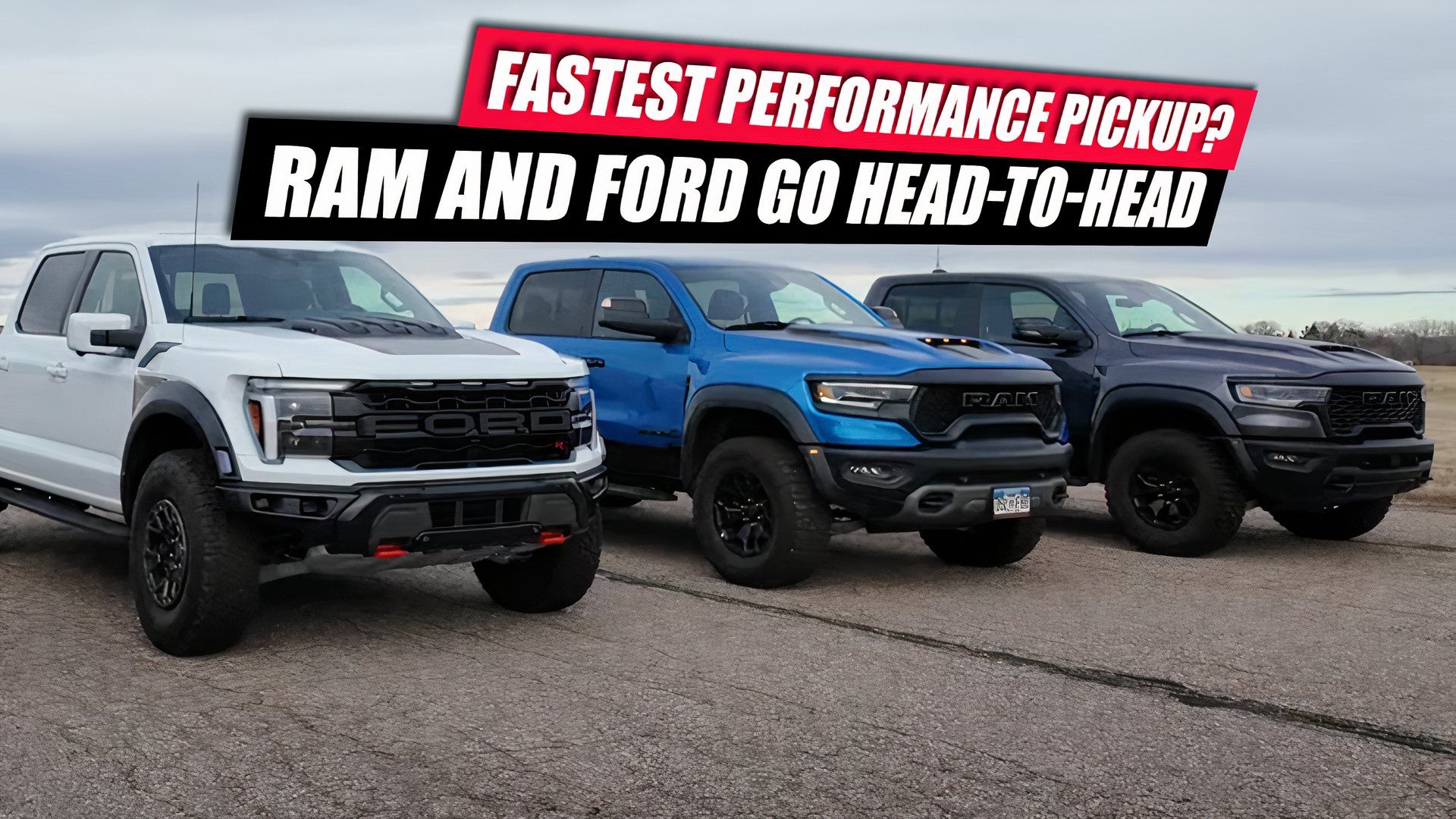 Ram, Ford, And Rivian Drag Race For Ultimate Performance Pickup
