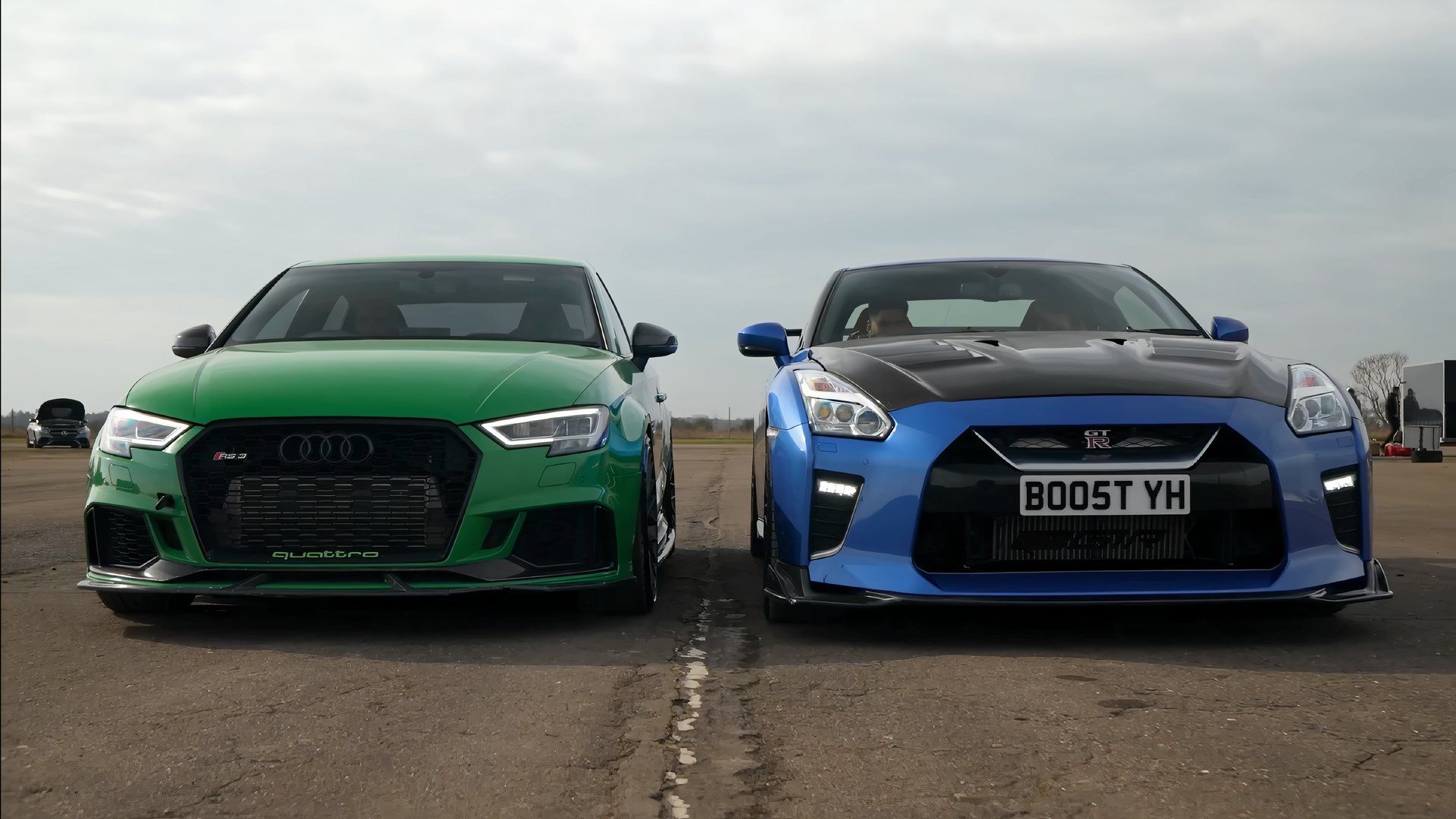 Watch This GT-R Bully Its 700-HP ‘Little Brother’ In A Family Drag Race