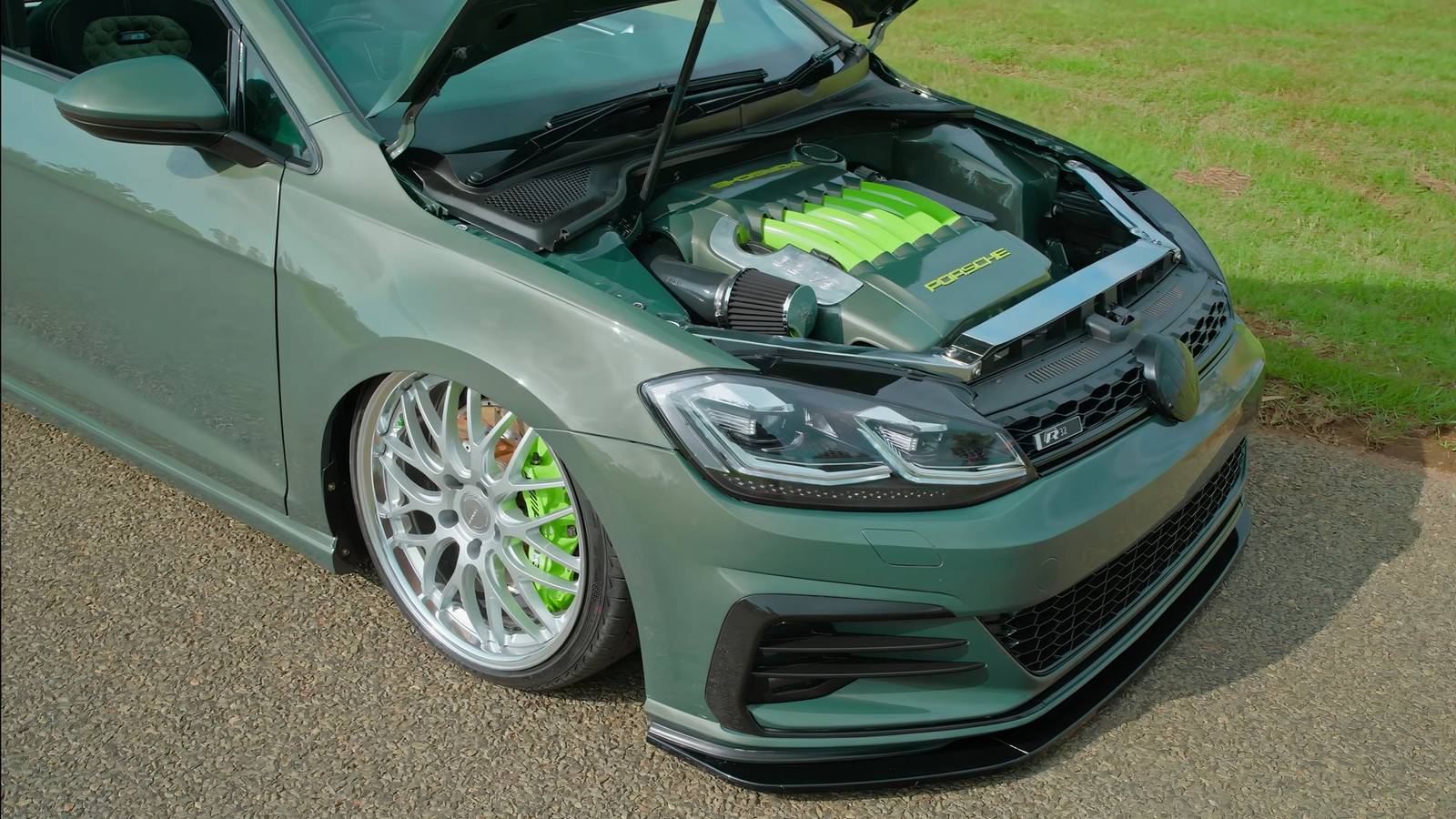Moddified Golf R Porsche-Swapped VW Golf Taken From Shell to Show-Stopper In Three Months