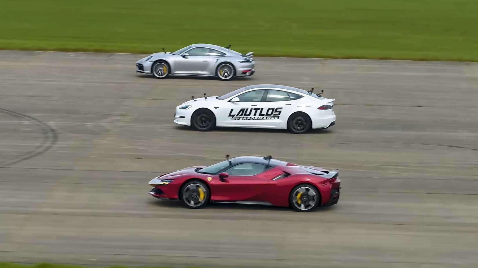 Tesla Model S Plaid Takes On Ferrari SF90 And Porsche 911 Turbo S