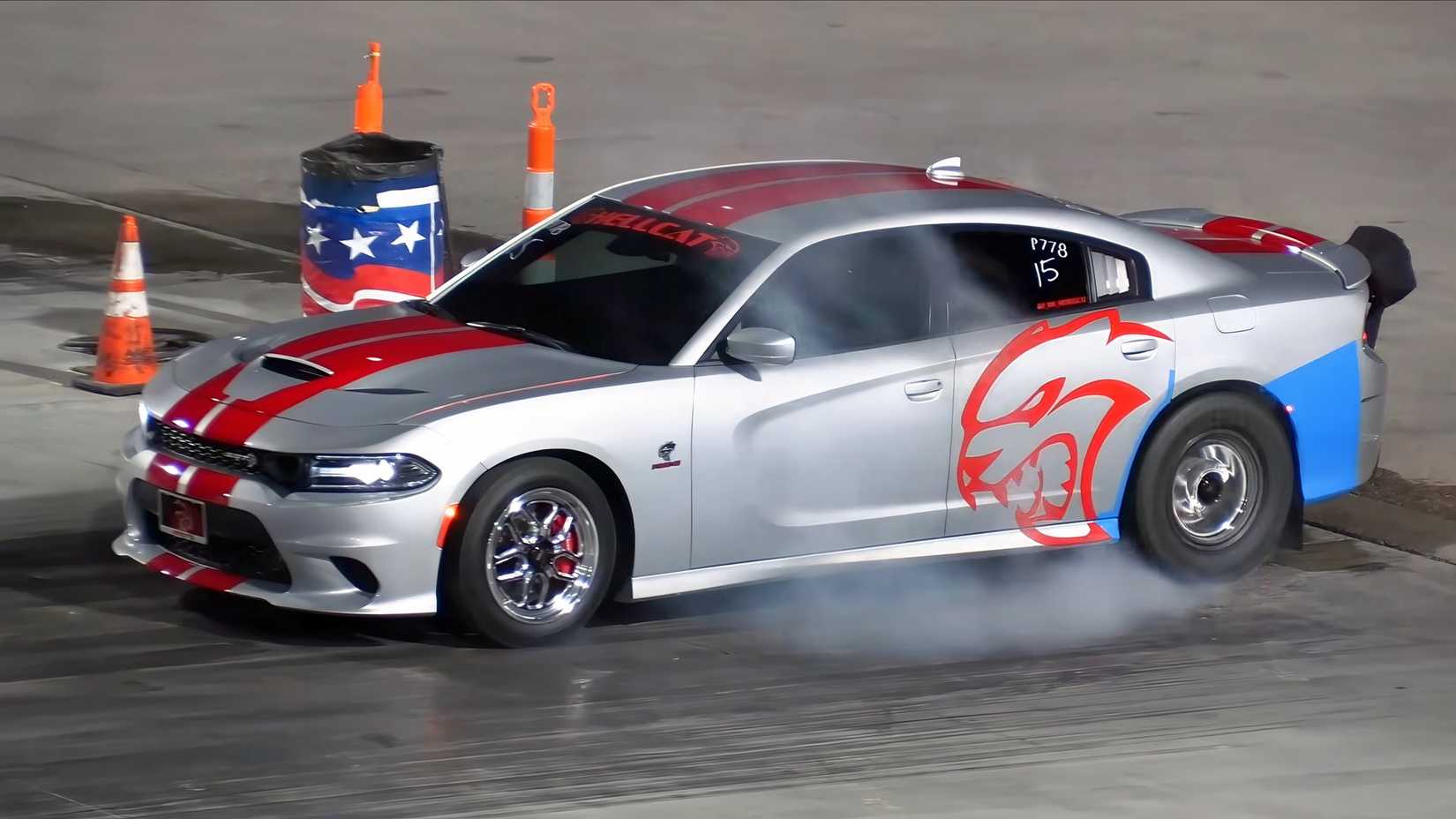 Stock Corvette E-Ray Races Modified Charger Hellcat And Torino GT