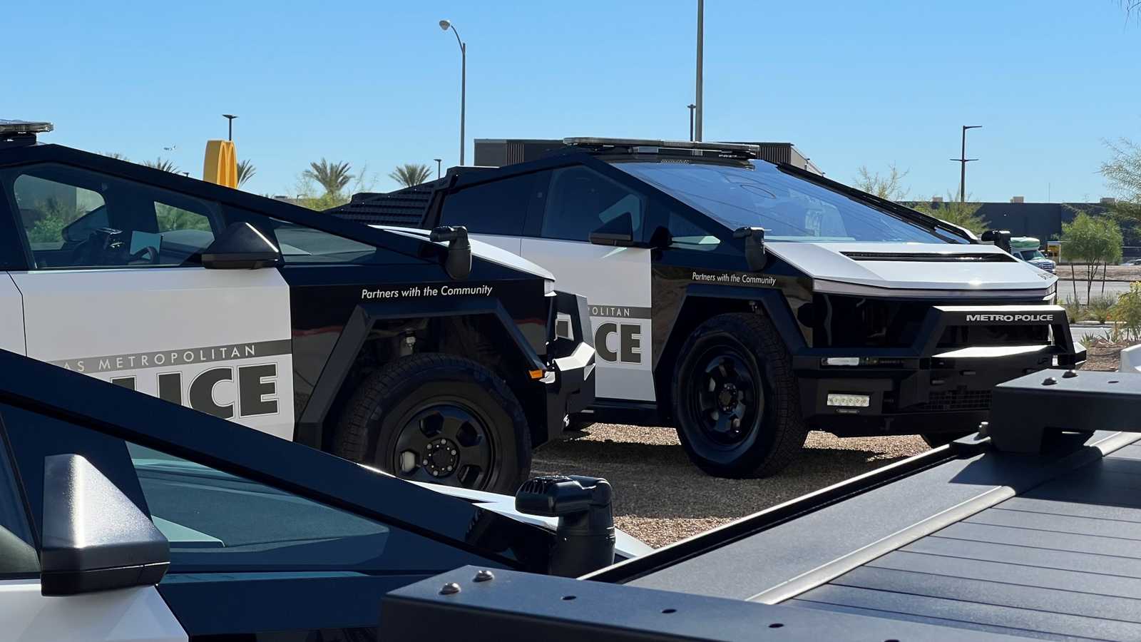 Las Vegas Police Cybertruck -- Front Three-Quarter